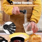 Plastic Measuring Cups and Spoons (11 Pcs, Black) With butterfly shape Holder - Image 3