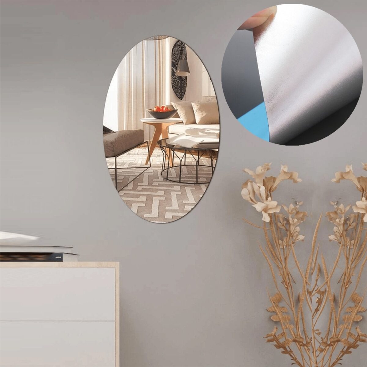 Adhesive Bathroom Mirror Wall - Image 7