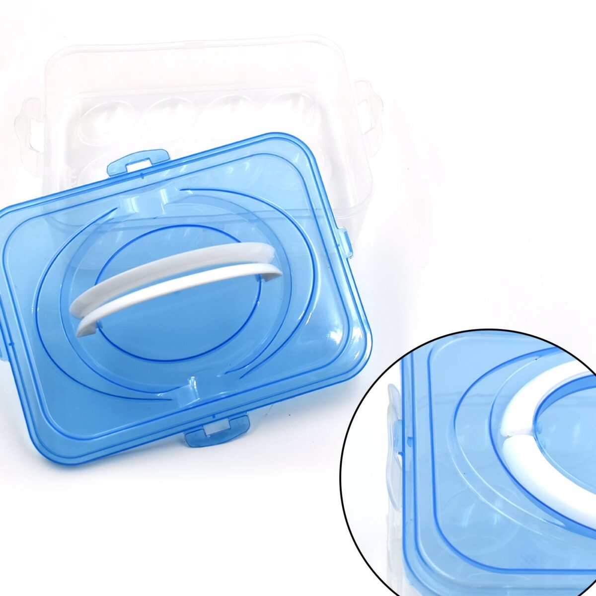 Plastic Kitchen Refrigerator Egg Storage 12 Grid 1 Layer Egg Container - Image 3