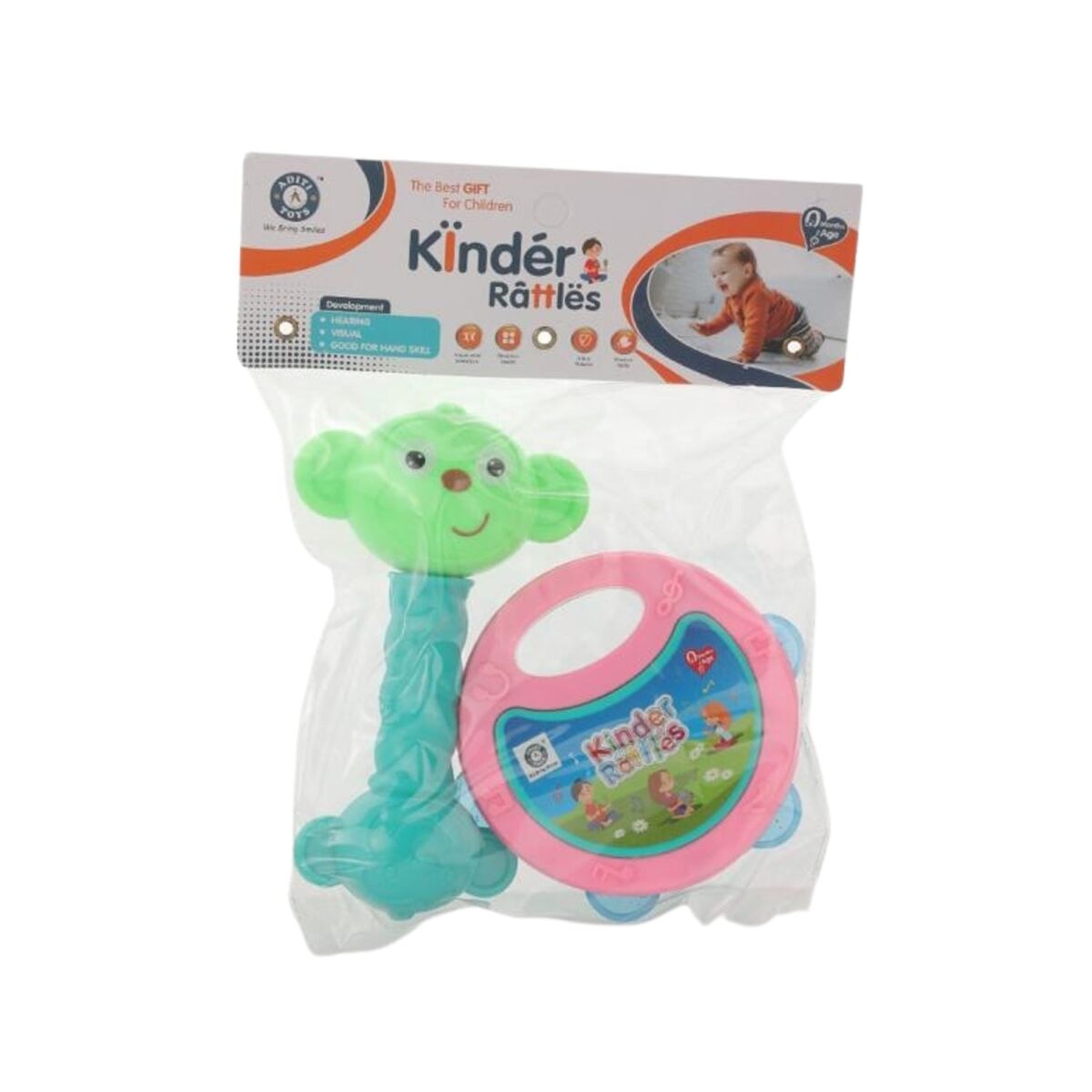 AT40 2Pc Rattles Baby Toy and game for kids and babies for playing and enjoying purposes. - Image 1