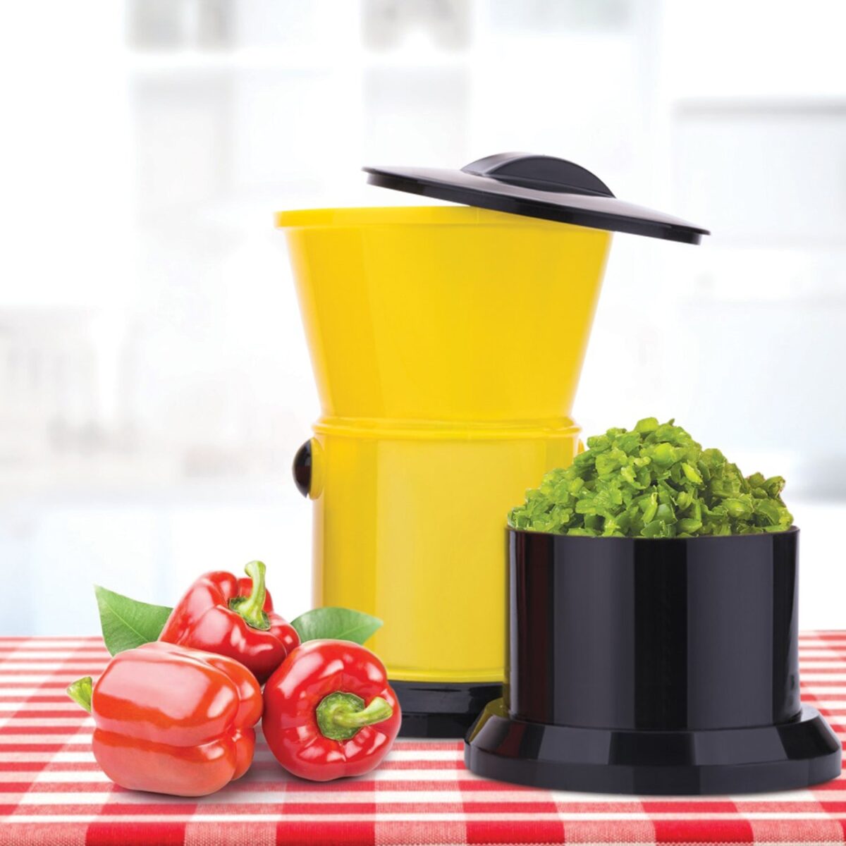 Round Chilly Cutter and grinder tool with effective sharp chopping and cutting blade system. - Image 2