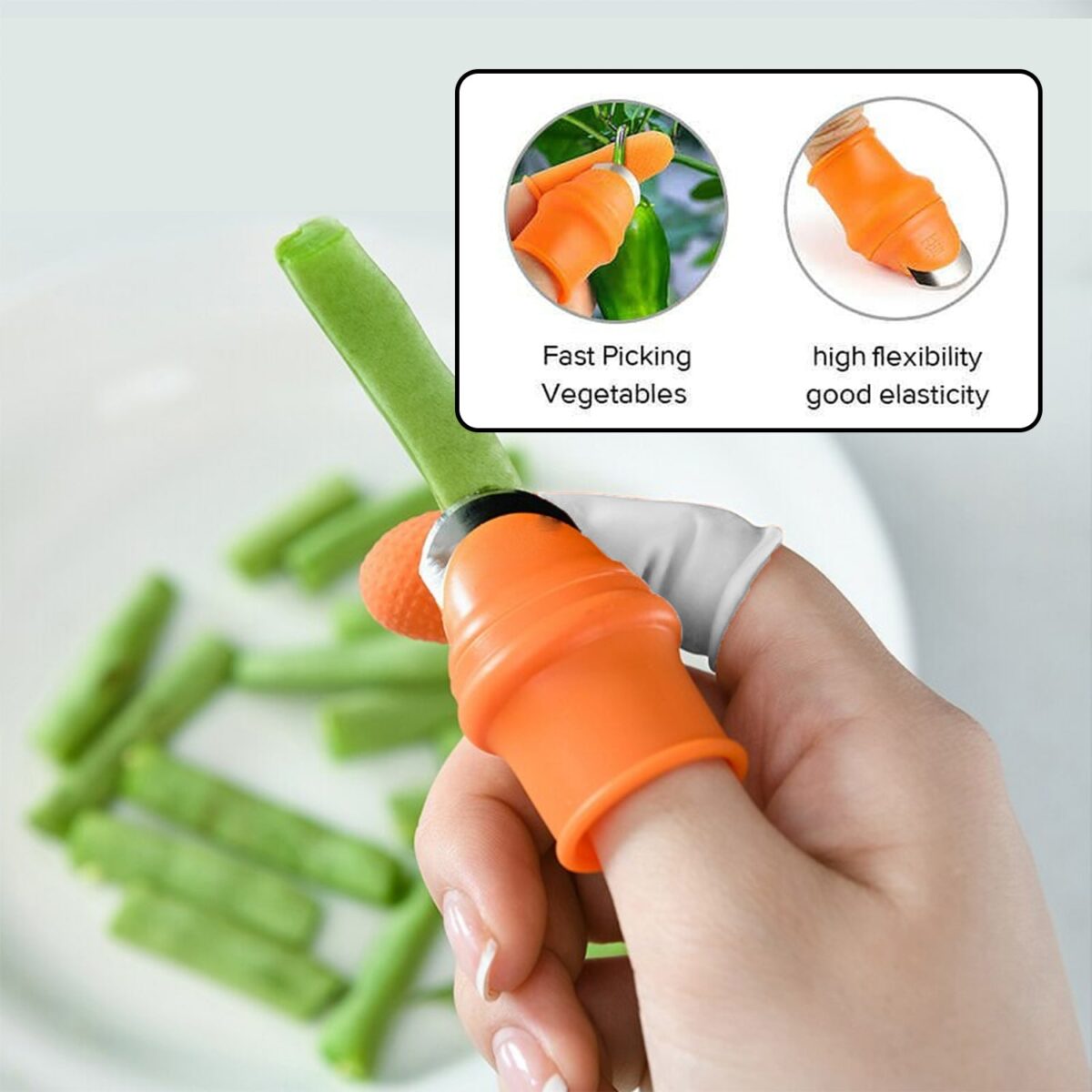 Vegetable Thumb Cutter and tool with effective sharp cutting blade system - Image 6