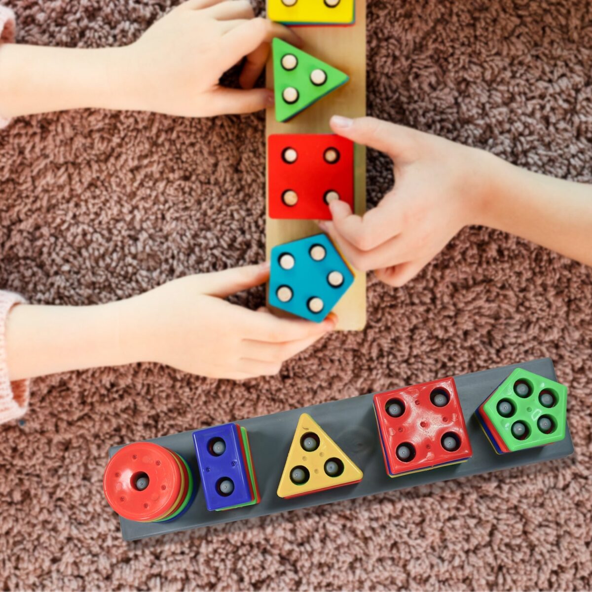 Geometric Brick - 5 Angle Matching Column Blocks for Kids - Preschool Educational Learning Toys. - Image 3