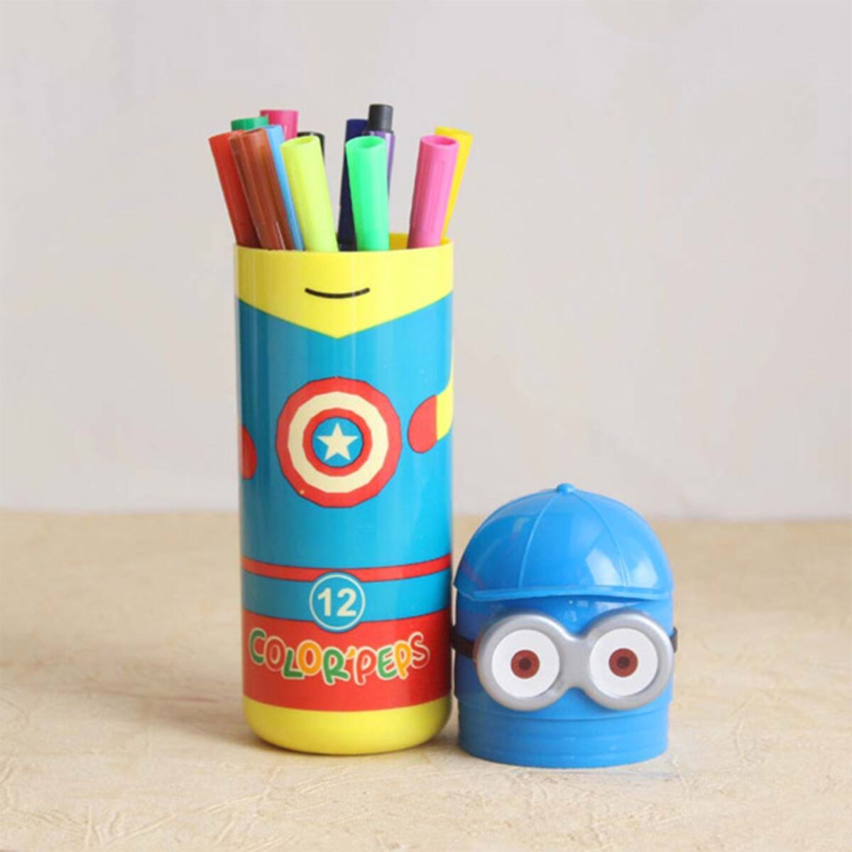 Minions Sketch Pen Set with Attractive Designed Case (Pack of 12) - Image 1
