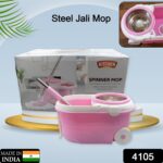 Spin Mop with Bucket for Floor Cleaning - Magic Mop Set with Steel Spin, Mop Stick, and Bucket for Home & Office - Image 2