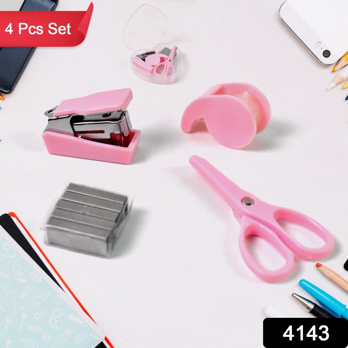 Mini Office Stationery Set (4 Pcs Set) - Image 2