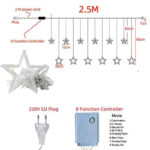 12 Stars LED Curtain String Lights with 8 Flashing Modes for Home Decoration, Diwali & Wedding LED Christmas Light Indoor and Outdoor Light ,Festival Decoration  (Warm White / With Box) - Image 8