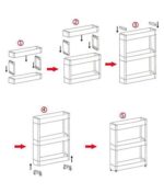 Multipurpose 3 Layer Slim Side Space Saving Storage Organizer Rack Shelf - Image 6