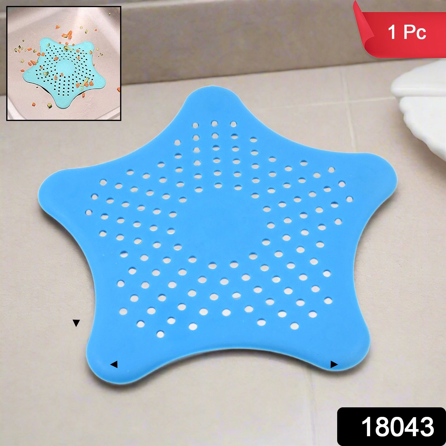 42b59e60-d5b3-4961-b584-141ace72ddd8.jpg Star Shape Suction Cup Kitchen Bathroom Sink Drain Strainer Hair Stopper Filter, Star Shaped Sink Filter Bathroom Hair Catcher, Drain Strainers Cover Trap Basin (1 Pc) - Image 2