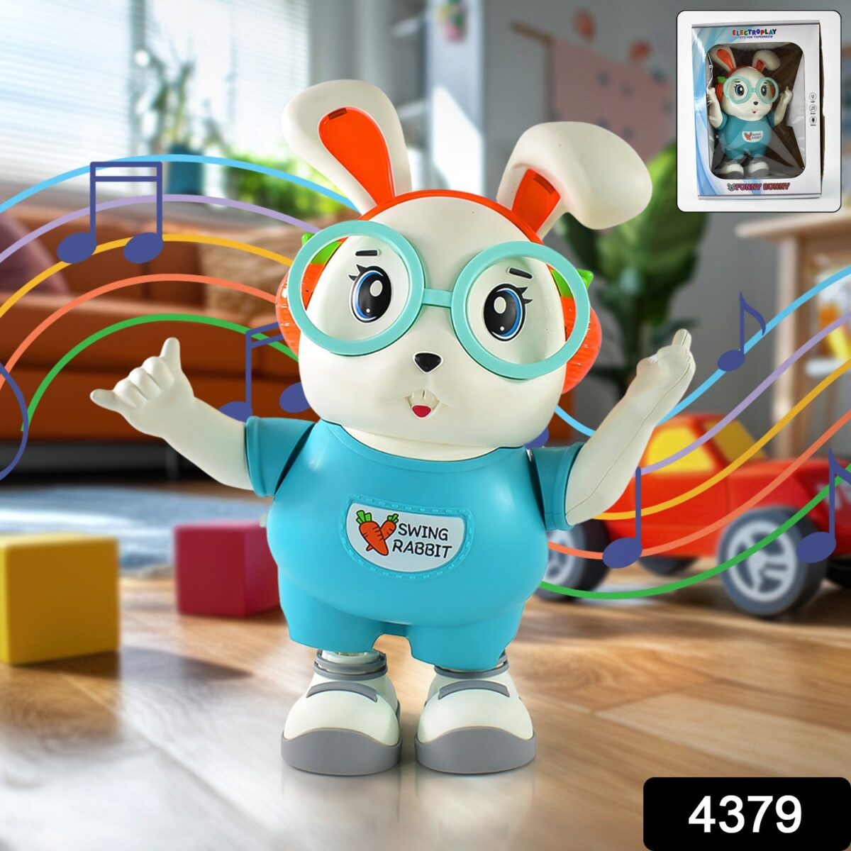 Electroplay Swing Rabbit Musical Dancing Toy Ã¢â‚¬â€œ Interactive Bunny with Lights, Sounds (1 Pc / Battery Not Included) - Image 2