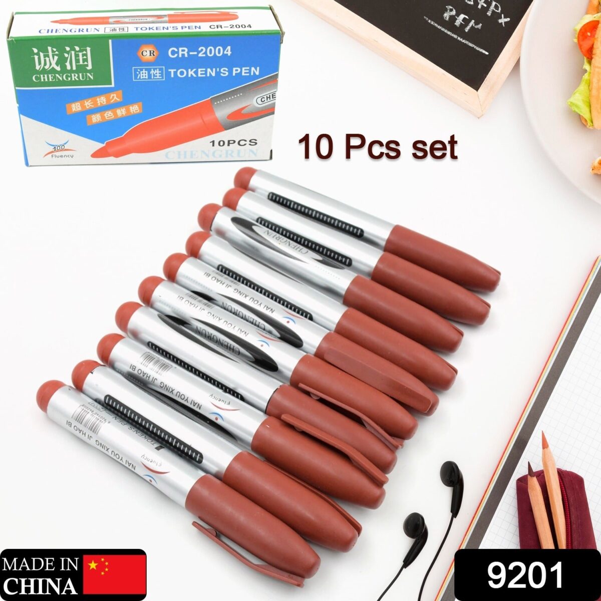 10Pc Marron Marker and pen used in studies and teaching white boards in schools and institutes for students (10 Pc Set) - Image 2