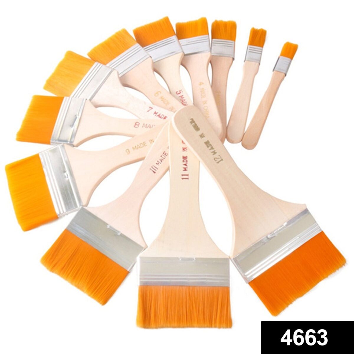 Artistic Flat Painting Brush - Set of 12 - Image 3