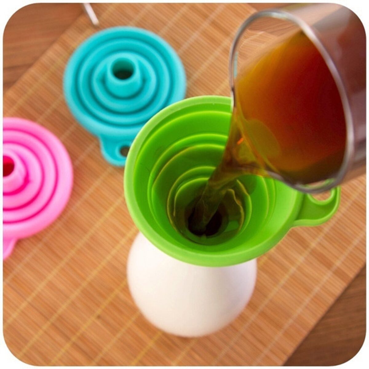 Silicone Funnel for Kitchen Use Oil Pouring Sauce Water Juice - Image 6
