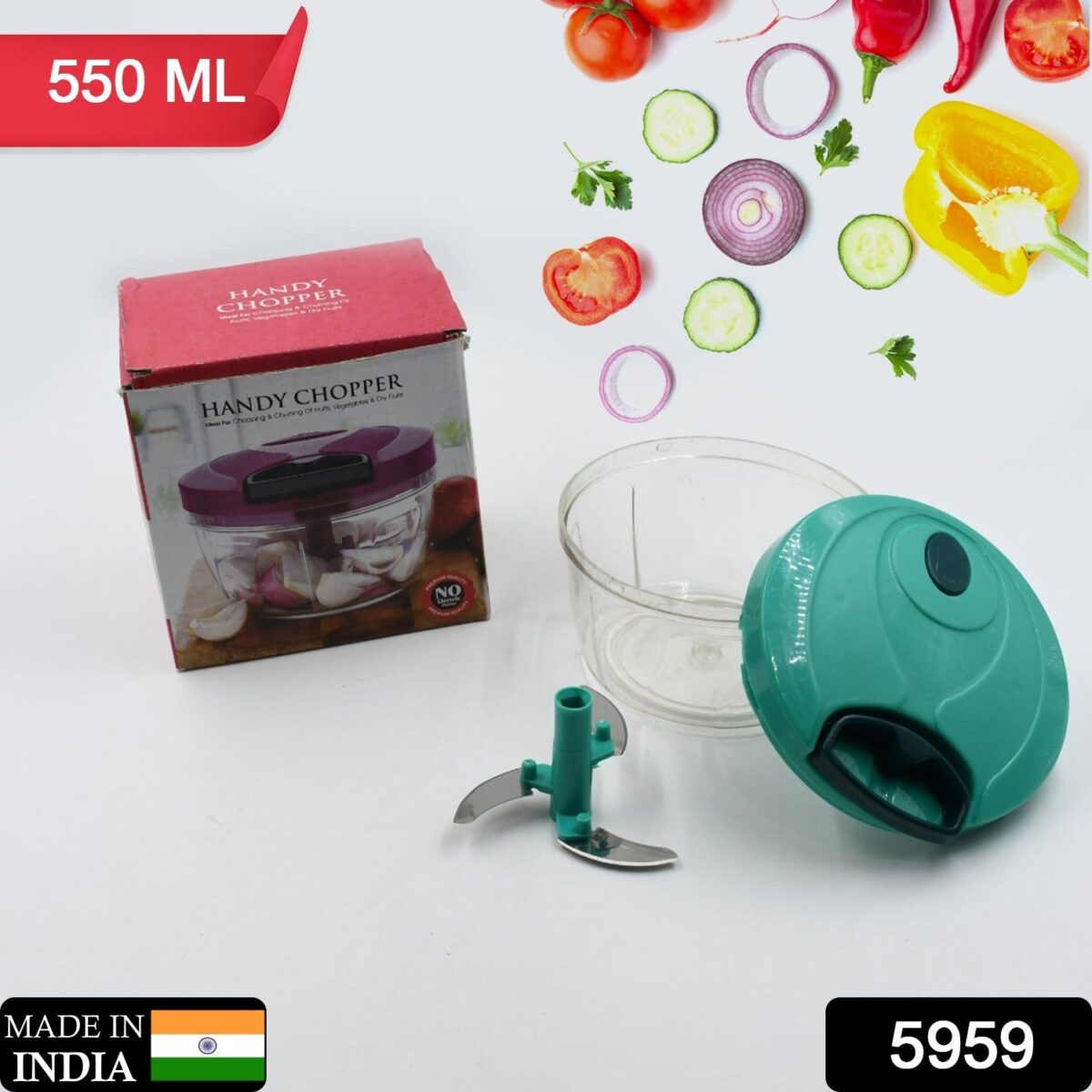Handy Mini Plastic Vegetable Chopper Cutter, Onion Chopper Vegetables for Kitchen Accessories with 3 Blades - Image 3