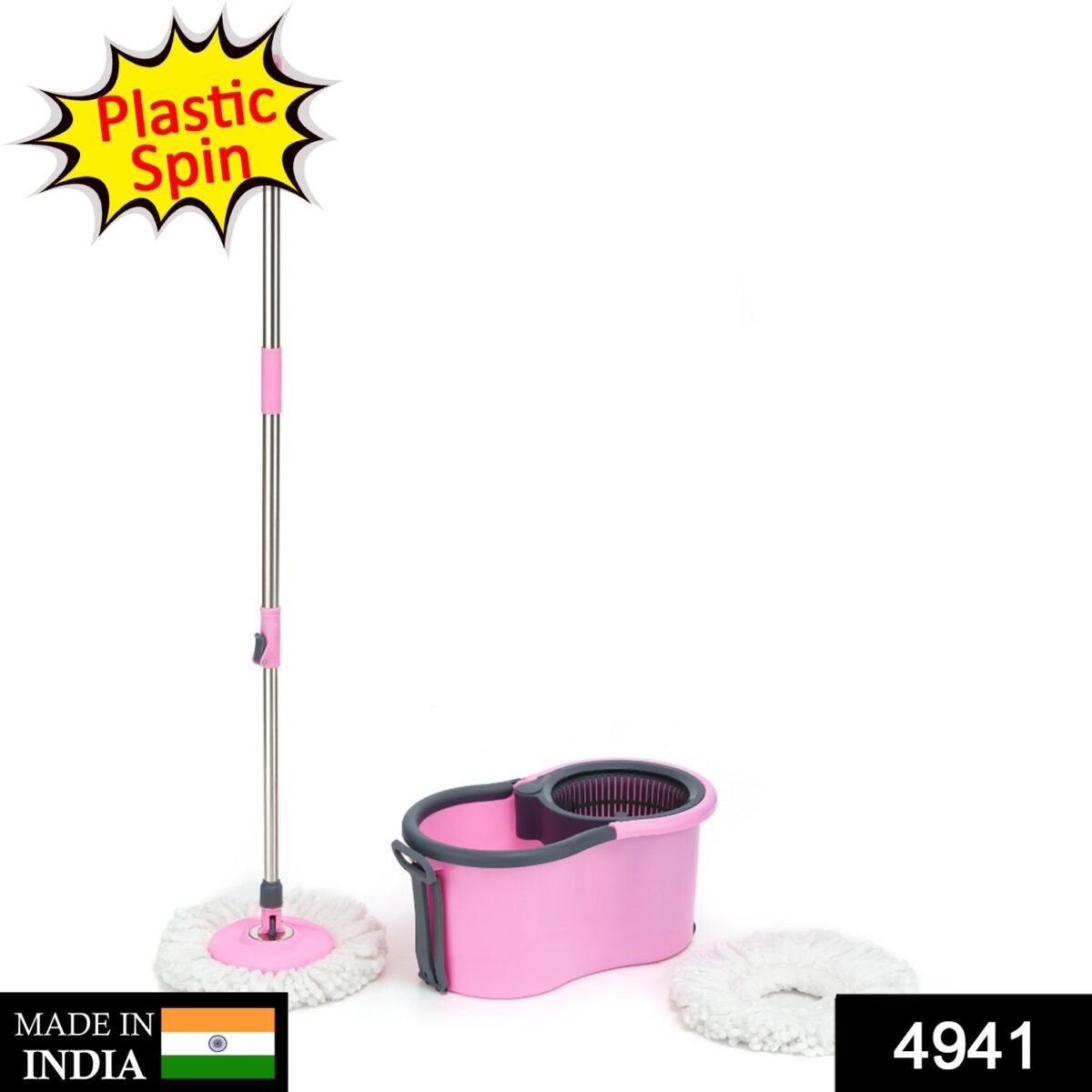 Quick Spin Mop Plastic spin, Bucket Floor Cleaning, Easy Wheels & Big Bucket, Floor Cleaning Mop with Bucket - Image 2