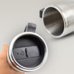 Stainless Steel Coffee Mug (1 Pc / With lid & Handle) - Image 6