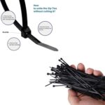3Ã—100 MM Nylon Self Locking Cable Ties, Heavy Duty Strong Zip Wire Tie. Pack of 100pc - Black - Image 5