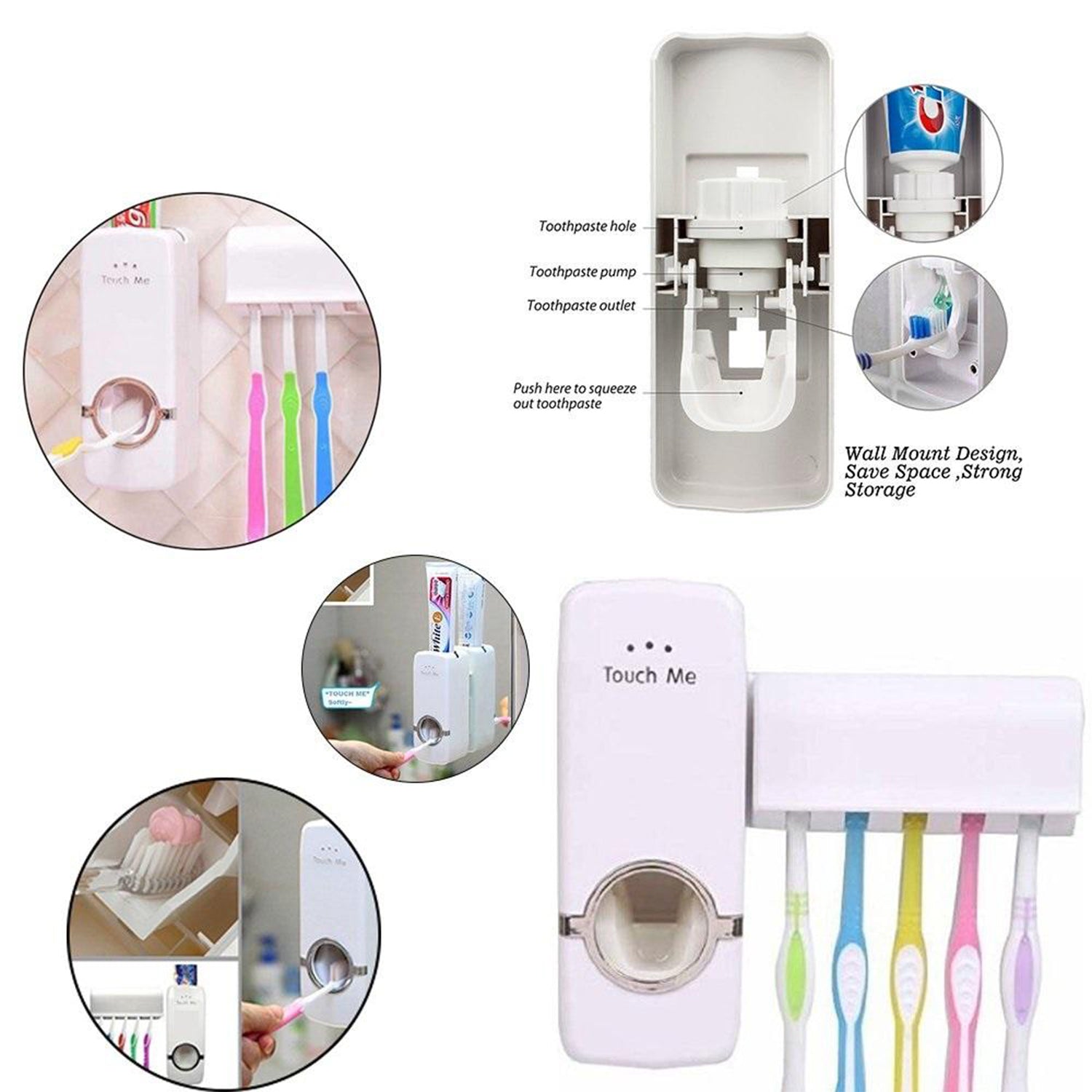 4_46575e17-5b3d-46d4-a122-b1aaba39a1e0.jpg Toothpaste Dispenser & Tooth Brush Holder - Image 4