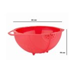 Plastic Revolving Multi Functional Rice, Vegetable Fruit Wash Basket Bowl (Multi Colour) - Image 5