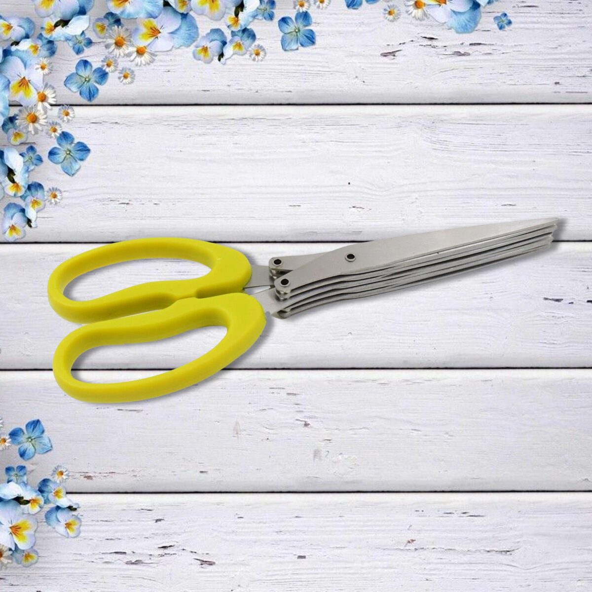 Multifunction Vegetable Stainless Steel Herbs Scissor with 5 Blades (1 Pc) - Image 1