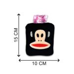 Black Monkey Small Hot Water Bag with Cover for Pain Relief - Image 5