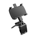 Car Phone Holder Clip Mount 360 Degree Rotation Dashboard Rear View Mirror Sun Visor Smartphone HUD Navigation Fold Stand Plastic Black Compatible For All Smart Phones - Image 5