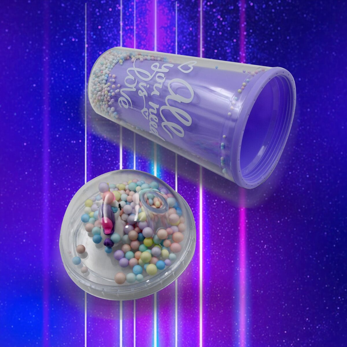 Design Printed Sipper Bottle With Toy, LED Glow Light, Double Wall Sipper Glass Water Bottle , Sipper Bottle With Straw For Girls And Kids for Boys and Girls School/Tuition/Gym (Pack of 1) - Image 8