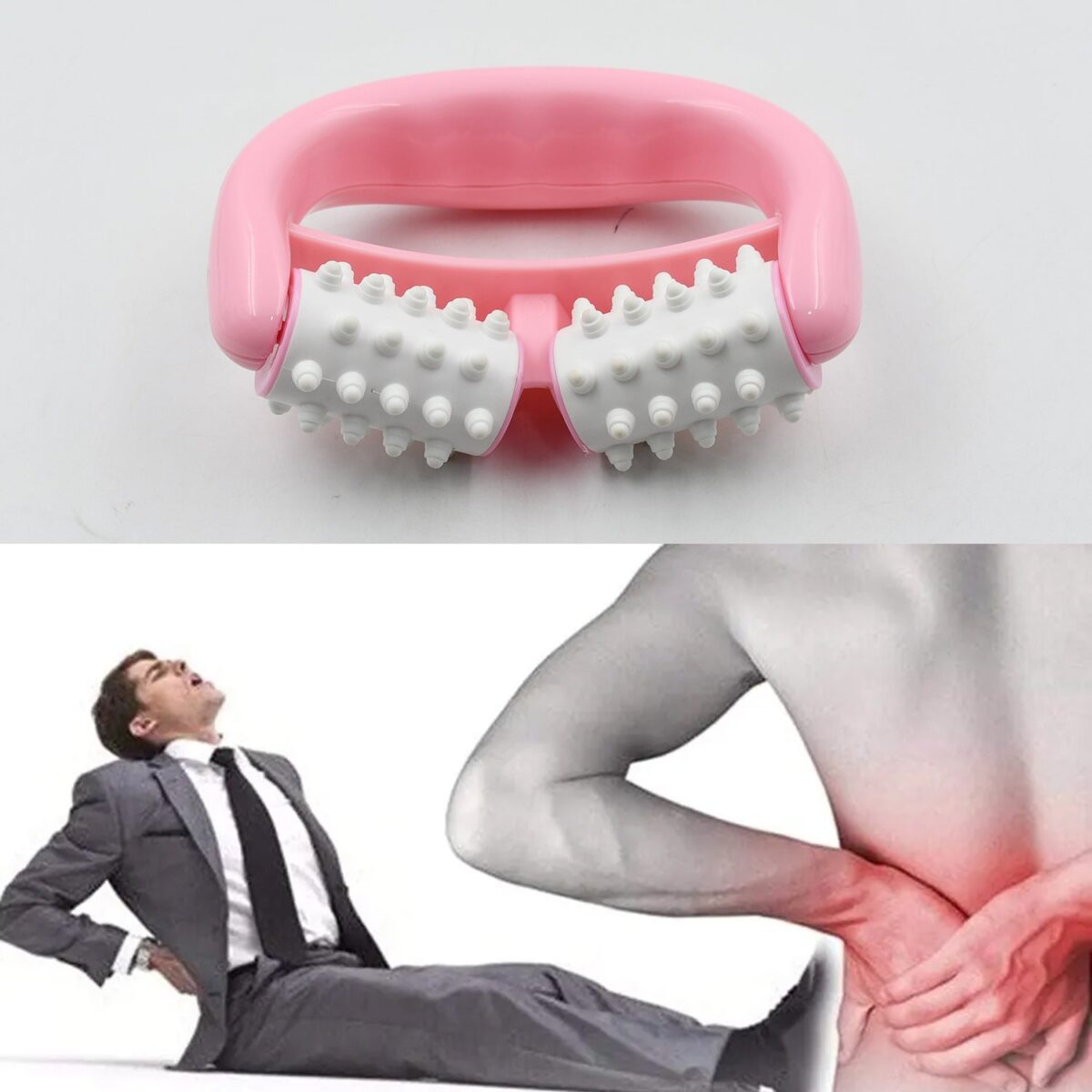 Plastic Massage Roller - 2-Roller Manual Design for Cellulite & Muscle Pain Relief - Image 3