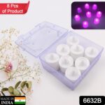 Pink Flameless LED Tealights, Smokeless Plastic Decorative Candles - Led Tea Light Candle For Home Decoration (Pack Of 8pc) ( Diya , Divo , Diva , Deepak , Jyoti) - Image 2