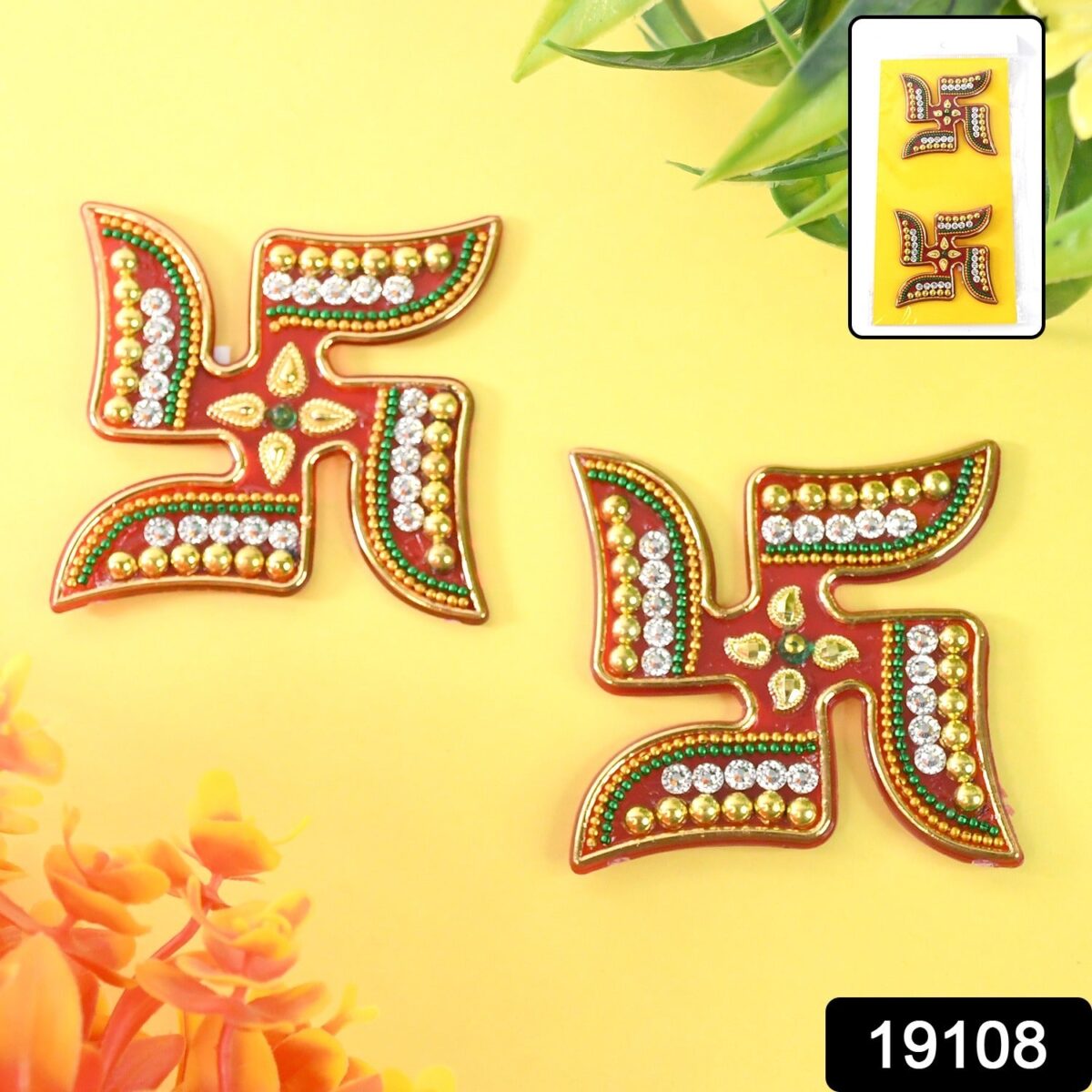 Decorative Swastik Sticker (2Pc Set) - Image 2