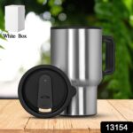 Stainless Steel Vacuum Glass Insulated Glass Coffee Cups (With Lid & Handle / 1 pc) - Image 2