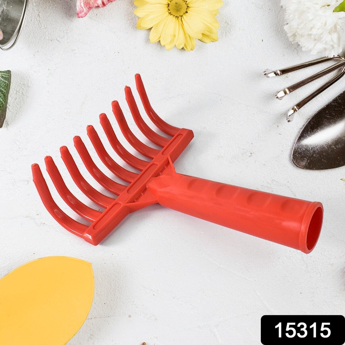 Heavy Duty Plastic Garden Hand Rake Ã¢â‚¬â€œ 9-Tooth Cultivator Tool (1 Pc) - Image 2