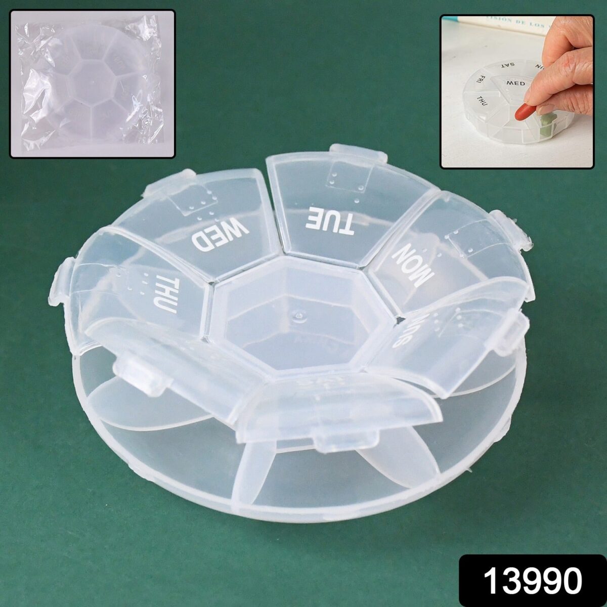 7-Sided Portable Pill Box Medicine Planner Small case - Image 1