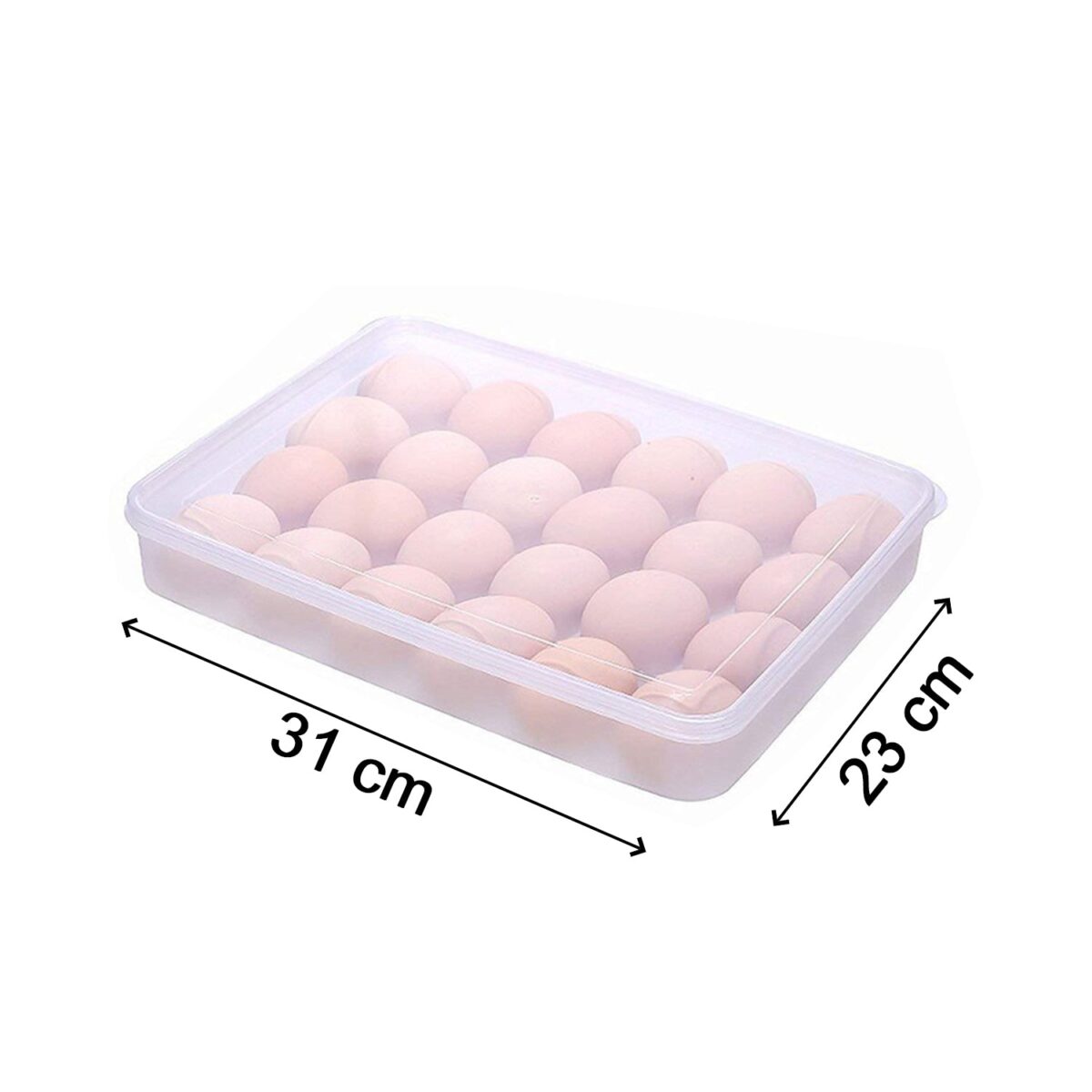 24 Grids Plastic Egg Box Container Holder Tray for Fridge with Lid for 2 Dozen Egg Tray - Image 5