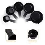 Plastic Measuring Cups and Spoons (11 Pcs, Black) With butterfly shape Holder - Image 5