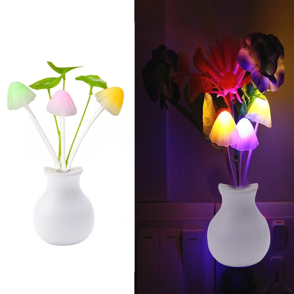 LED Dream Night Light, Auto ON / Off Sensor Mushroom Lamp (Multicolor) - Image 5