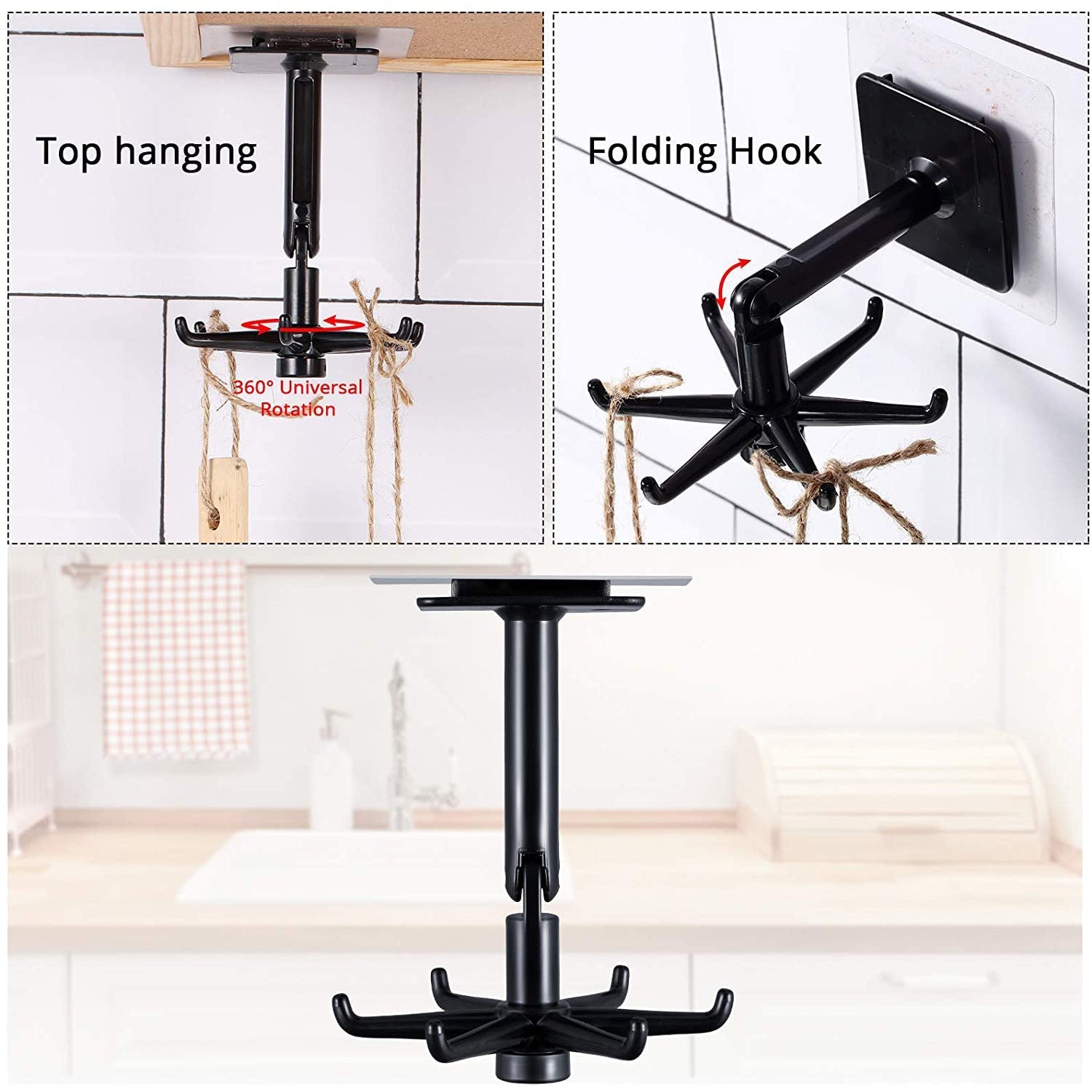 4image_8e918aad-4029-4cd7-a0ea-fa299a979023.jpg Rotatable hooks for hanging 360 (1 Pc / Black) - Image 4