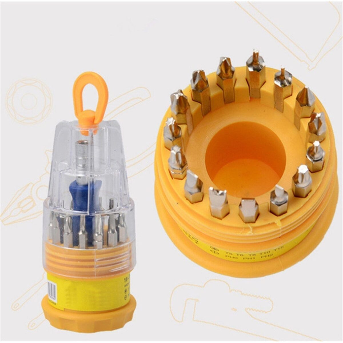 (Set of 6pc) Screwdriver Set, Steel 16 in 1 with 15 Screwdriver Bits, Professional Magnetic Driver Set - Image 4