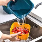 Double Layer Food Drainer Washing Basket with Collapsible Strainers Colander - Image 5