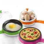 Multi functional Electric 2 in 1 Egg Frying Pan with Egg Boiler Machine Measuring Cup with Handle - Image 5