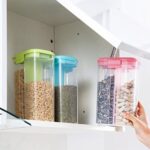 Plastic 2 Sections Air Tight Transparent Food Grain Cereal Storage Container (2 ltr) - Image 3