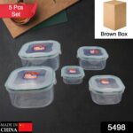 Kitchen Storage Containers Set â€“ Fridge Storage, Plastic Organizer, Snap-Seal Lunch Box (5 Pcs Set) - Image 2
