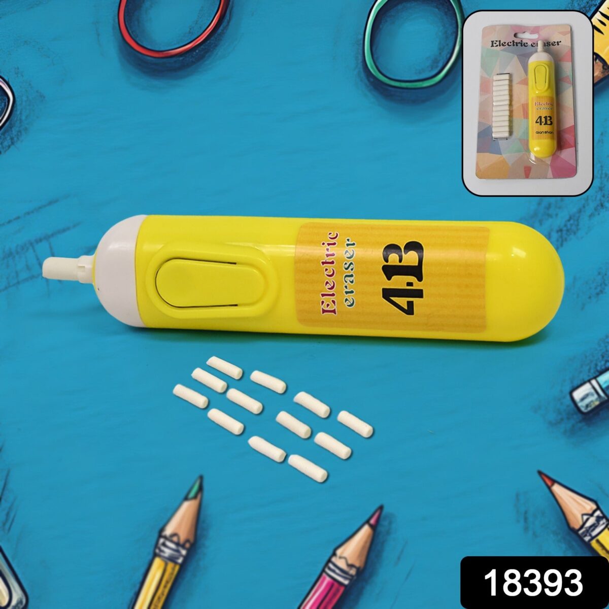 Electric Eraser Kit Automatic Pencil Eraser Battery Operated with 12 Eraser Refills - Image 2