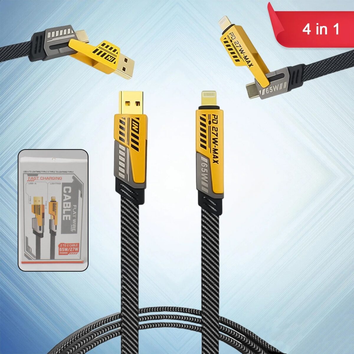 4 in 1 Charging Cable 65W Cable (1 Pc / 1 Mtr.) - Image 1