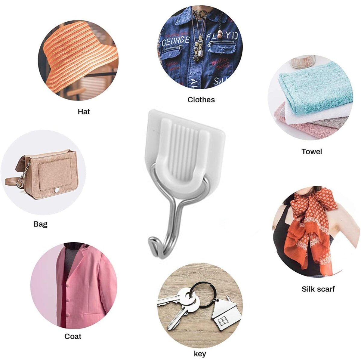 Adhesive Sticker ABS Plastic Hook Towel Hanger for Kitchen / Bathroom - Image 4