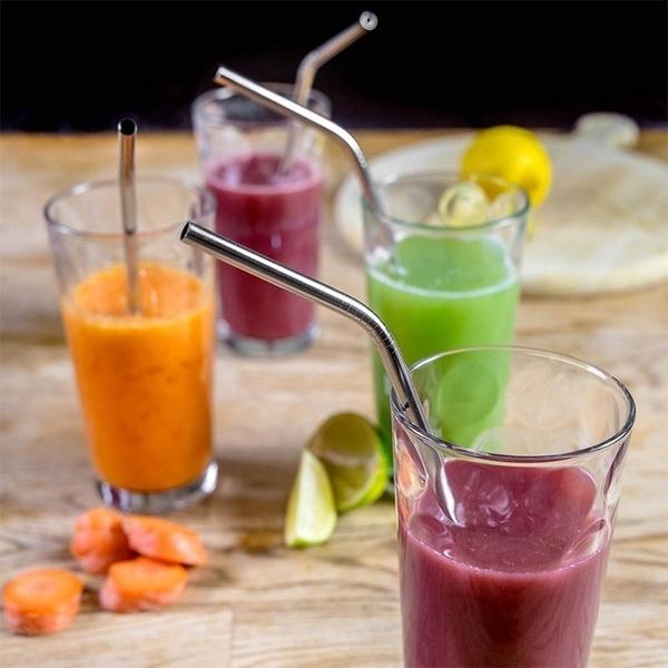5_22befb4b-c18c-4942-9f6b-89e90ed95da3.jpg Set of 4 Stainless Steel Straws & Brush (2 Straight straws, 2 Bent straws, 1 Brush) - Image 5