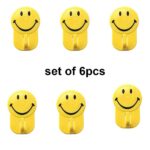 Plastic Self-Adhesive Smiley Face Hooks, 1 Kg Load Capacity (6pcs) - Image 4