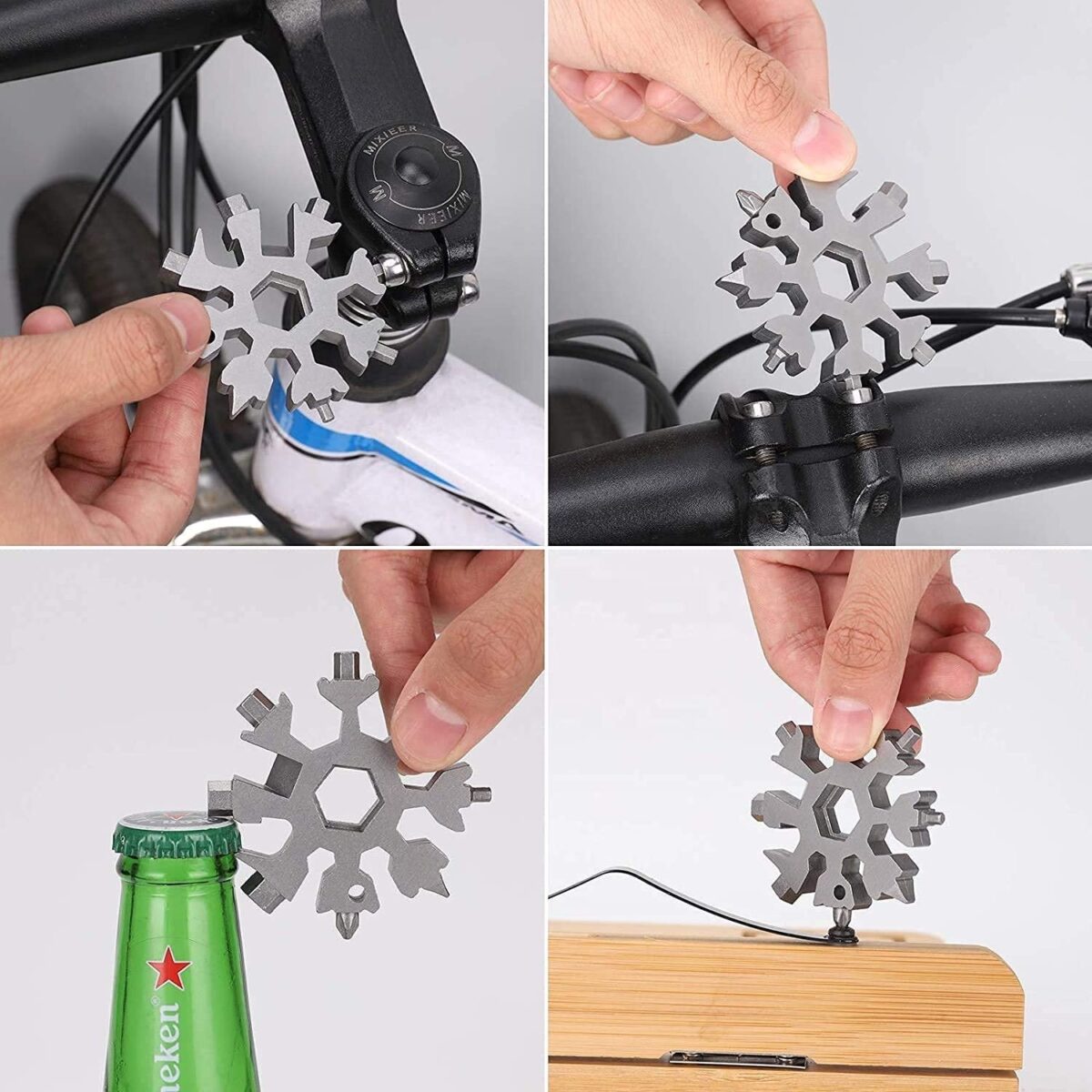 Durable & Portable 18 in 1 Snowflake Multi-Tool, Snowflake Bottle Opener Flat Phillips Screwdriver Kit Wrench - Image 7