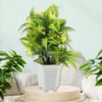Artificial Flower Plant with Cute Pot â€“ Home & Office Tabletop Decor, Indoor Balcony Plant (1 Pc) - Image 6