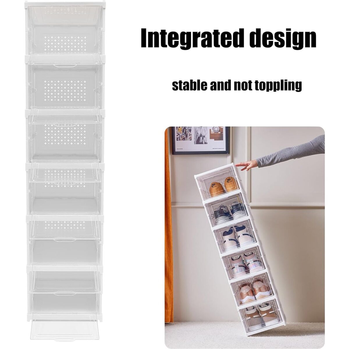 6-Layer Stackable Foldable Storage Organizer Cart for Clothes, Kitchen, Closet & Bathroom - Image 6